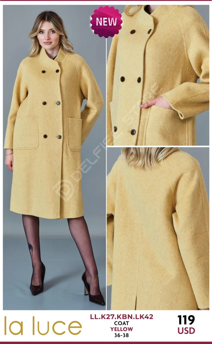 Пальто LA LUCE (Yellow, модель LL.K27.KBN.LK42) оптом