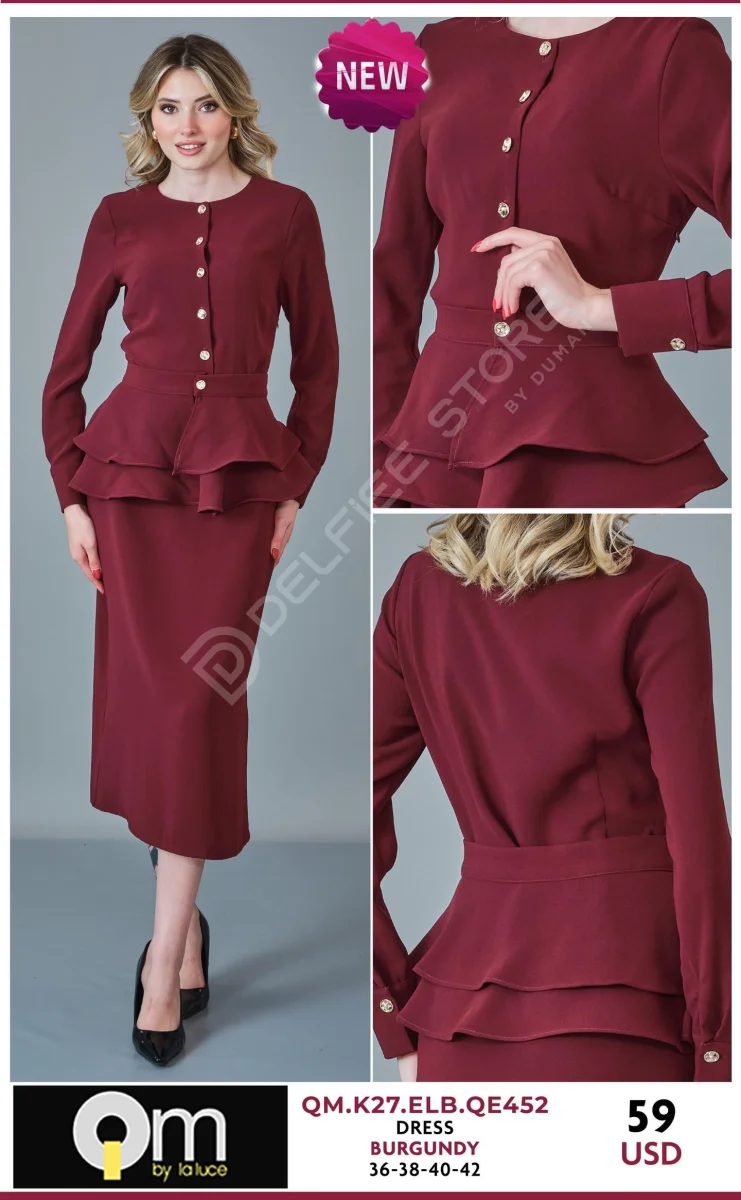 Платье LA LUCE (Burgundy, модель QM.K27.ELB.QE452) оптом