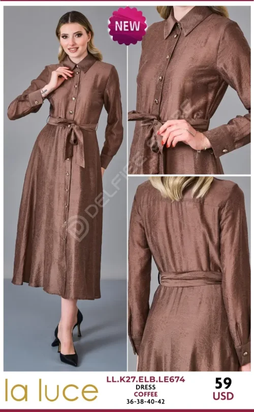 Платье LA LUCE (Brown, модель LL.K27.ELB.LE674) оптом