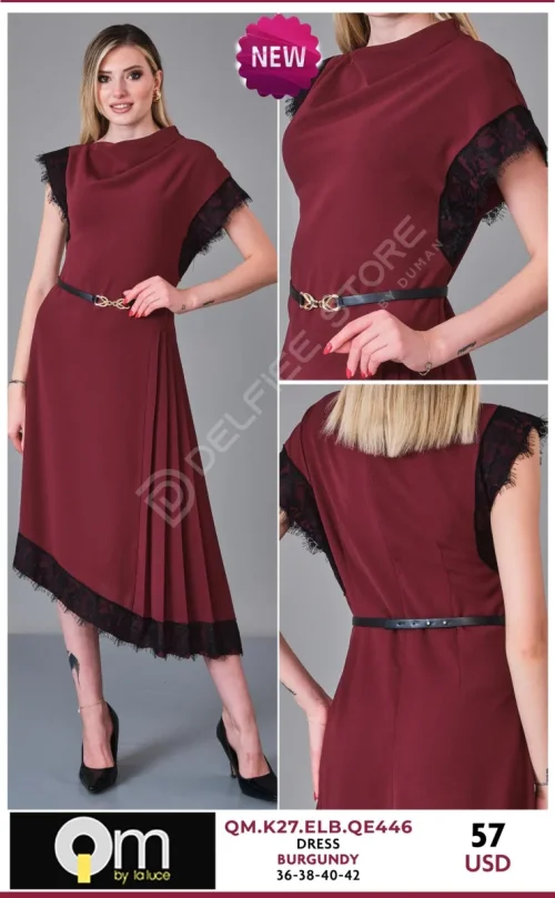 Платье LA LUCE (Burgundy, модель QM.K27.ELB.QE446) оптом