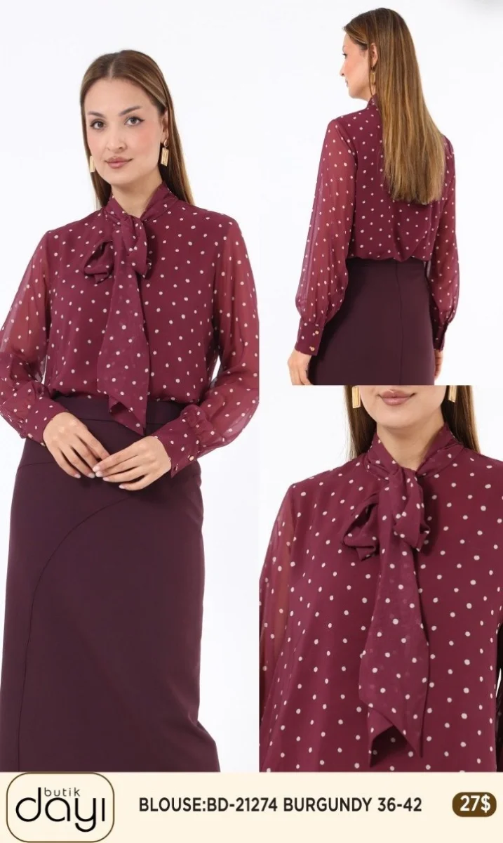 Блузка LA LUCE (Burgundy, модель 21274) оптом