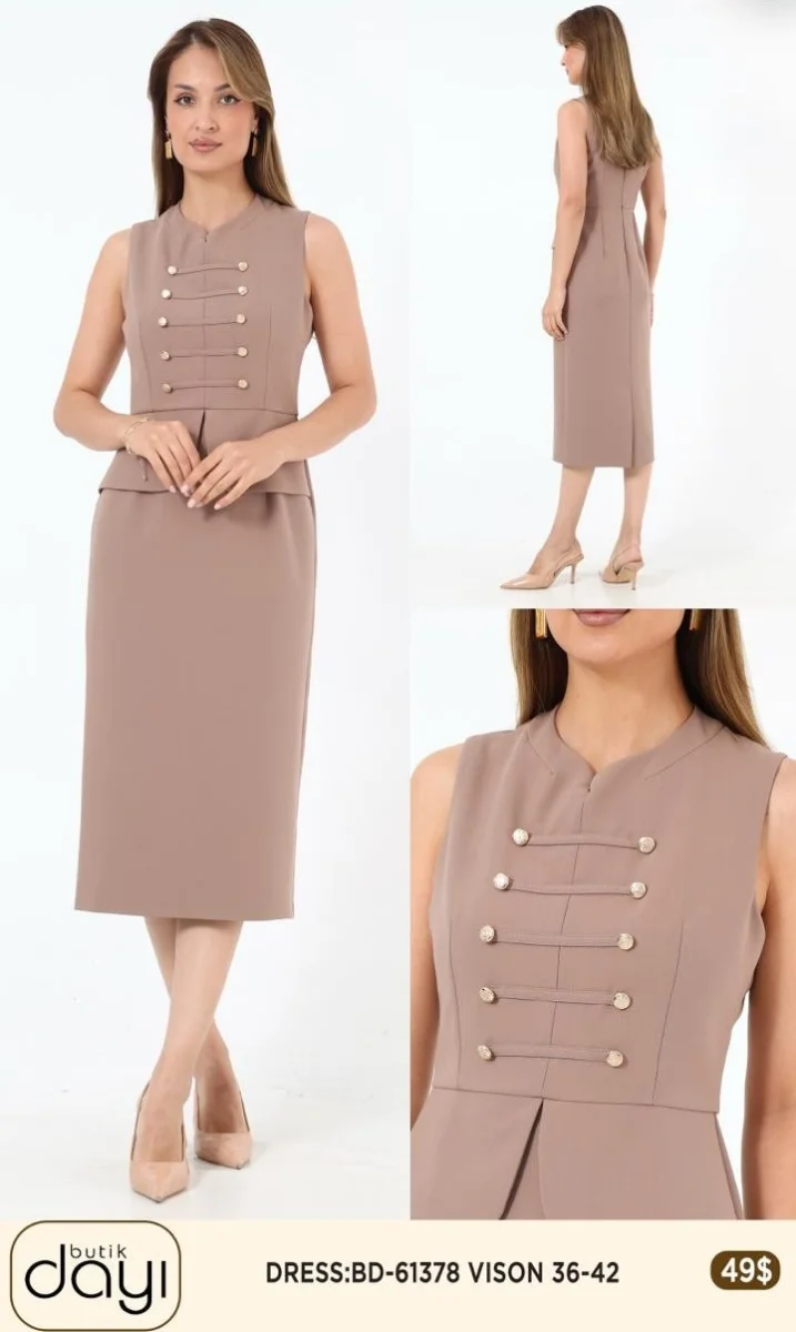 Платье LA LUCE (Beige, модель BD61378) оптом