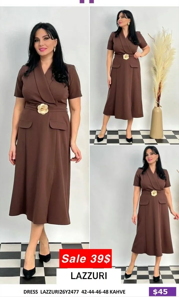Платье Lazzuri̇ (Brown, модель LAZZURI26Y2477) оптом