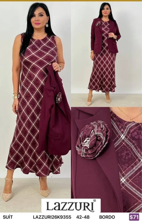 Костюмы и комплекты Lazzuri̇ (Burgundy, модель LAZZURI26K9355) оптом