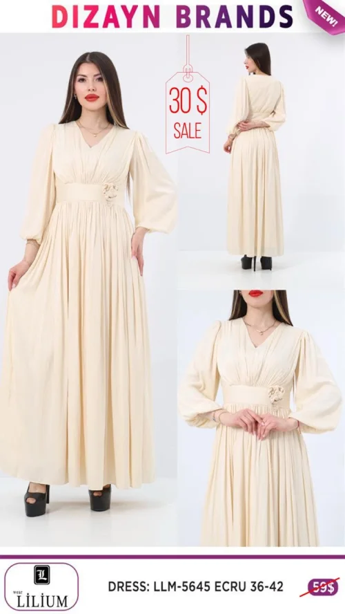 Платье Lilium (Кремовый, модель LLM-5645) оптом