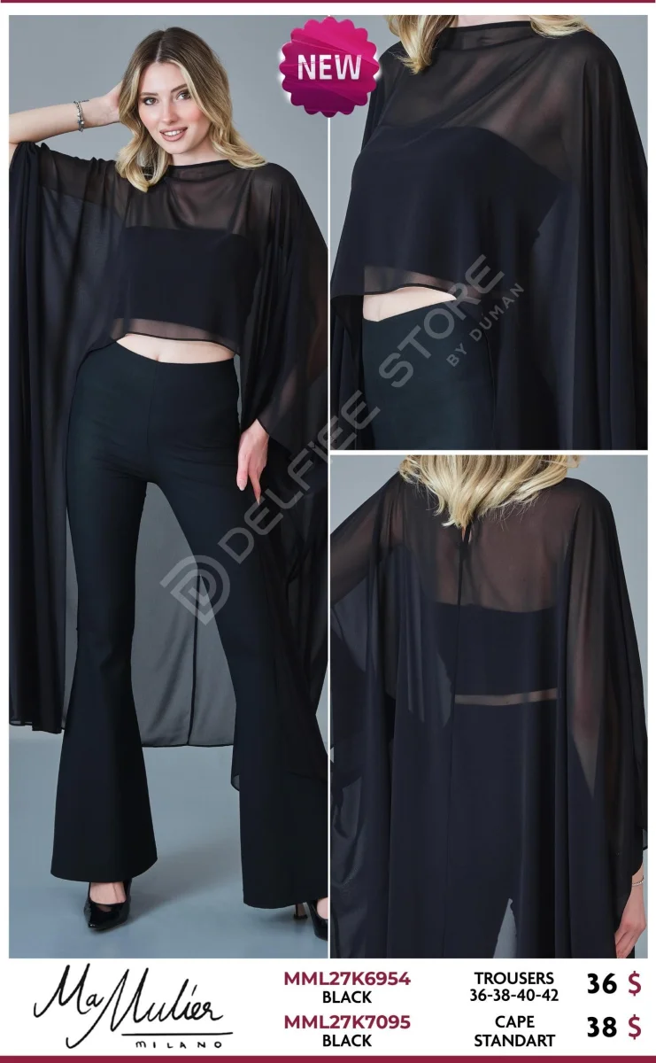 Накидка MA MULIER (Black, модель MML27K7095) оптом