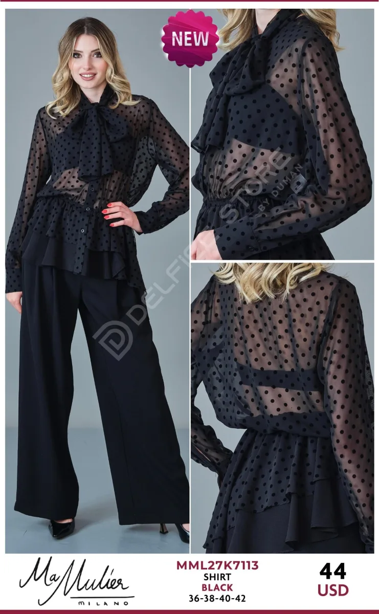 Рубашка MA MULIER (Black, модель MML27K7113) оптом