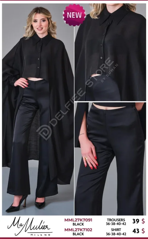 Рубашка MA MULIER (Black, модель MML27K7102) оптом