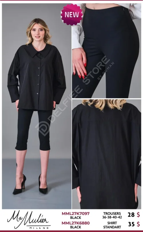 Рубашка MA MULIER (Black, модель MML27K6880) оптом