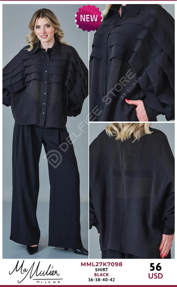 Рубашка MA MULIER (Black, модель MML27K7098) оптом