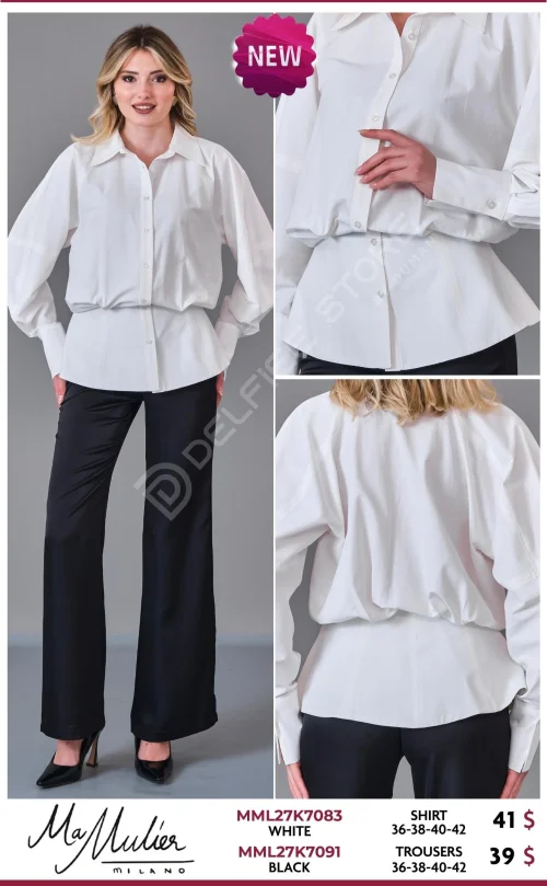 Рубашка MA MULIER (White, модель MML27K7083) оптом