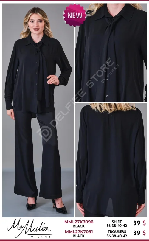Рубашка MA MULIER (Black, модель MML27K7096) оптом