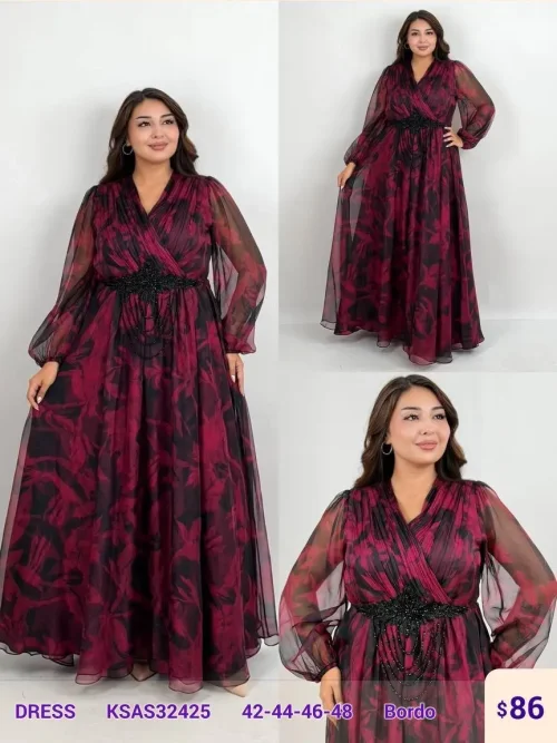 Платье MAQRELL (Burgundy, модель KSAS32425) оптом