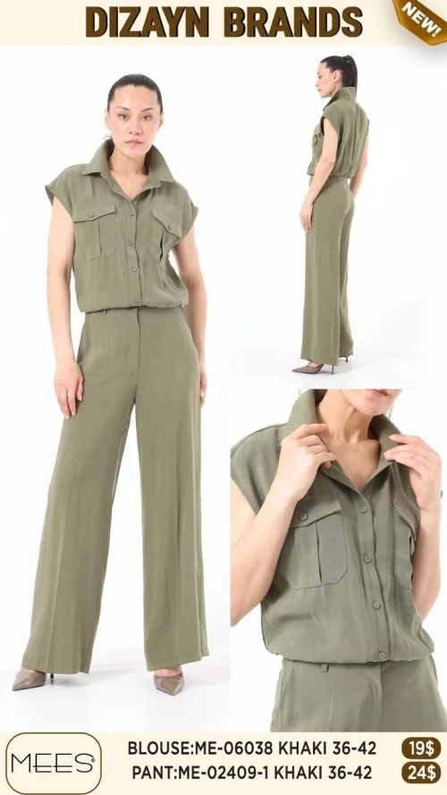 Блузка Mees (Оливковый, модель ME-06038) оптом