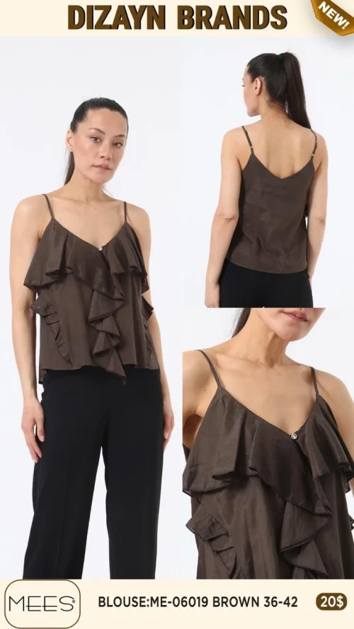 Блузка Mees (Коричневый, модель ME-06019) оптом