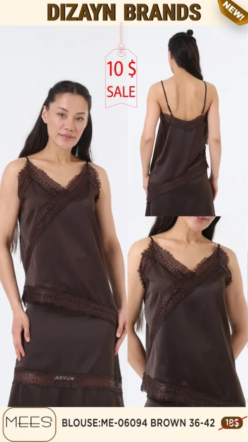 Блузка Mees (Коричневый, модель ME-06094) оптом