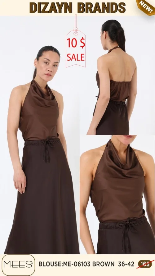 Блузка Mees (Коричневый, модель ME-06103) оптом