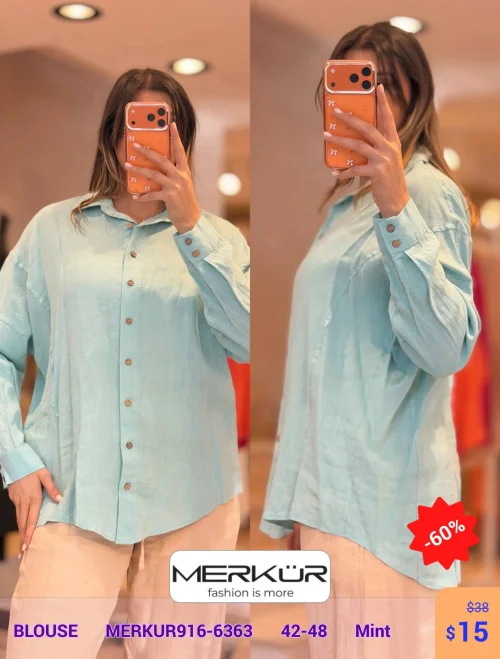 Блузка Merkur (Мятный, модель MERKUR916-6363) оптом