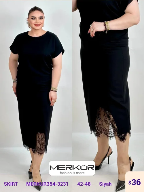 Юбка Merkur (Черный, модель MERKUR354-3231) оптом