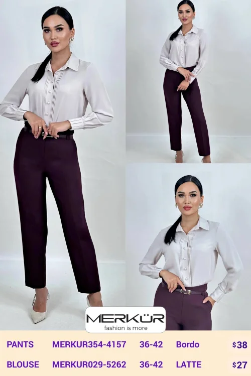 Брюки Merkur (Burgundy, модель MERKUR354-4157) оптом