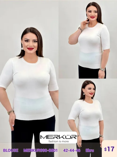 Блузка Merkur (Cream, модель MERKUR990-6801) оптом