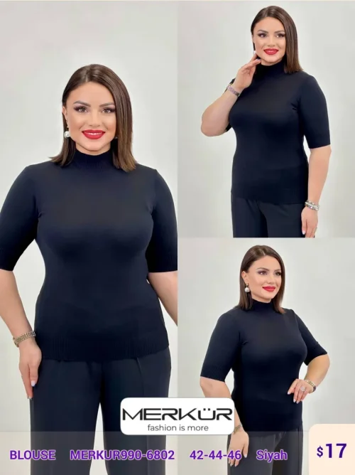Блузка Merkur (Black, модель MERKUR990-6802) оптом