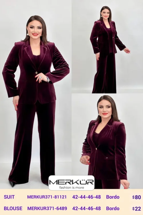 Блузка Merkur (Burgundy, модель MERKUR371-6489) оптом