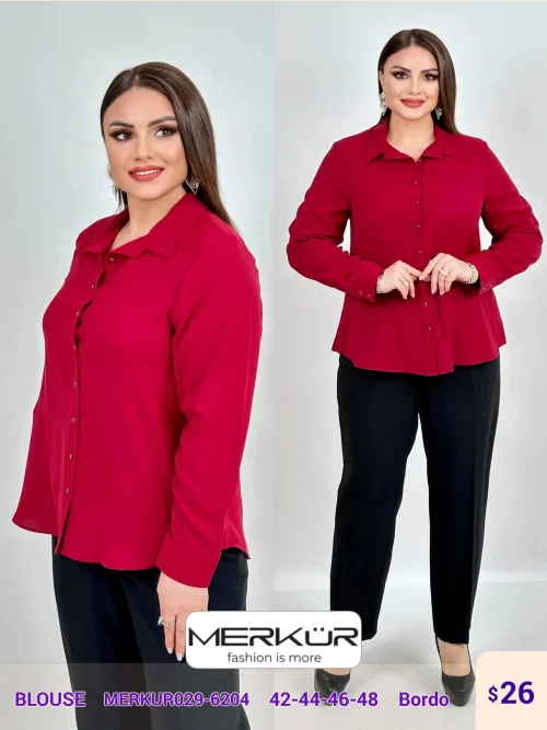 Блузка Merkur (Burgundy, модель MERKUR029-6204) оптом