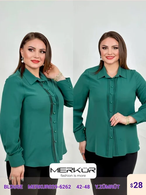 Блузка Merkur (Emerald, модель MERKUR029-6262) оптом
