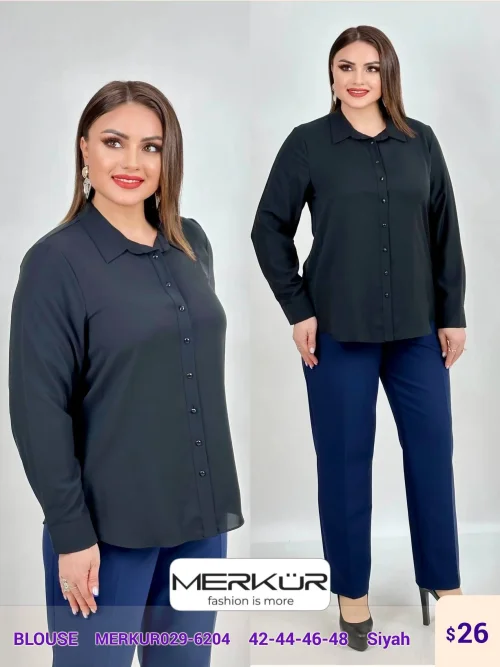 Блузка Merkur (Black, модель MERKUR029-6204) оптом