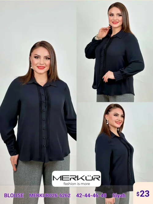 Блузка Merkur (Black, модель MERKUR026-6262) оптом