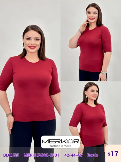 Блузка Merkur (Burgundy, модель MERKUR990-6801) оптом
