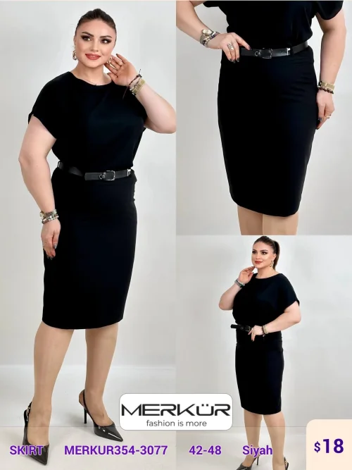 Юбка Merkur (Черный, модель MERKUR354-3077) оптом