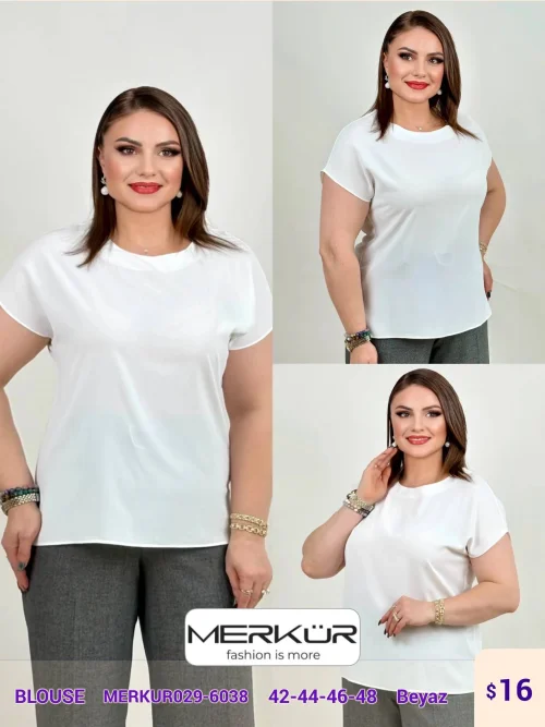 Блузка Merkur (White, модель MERKUR029-6038) оптом