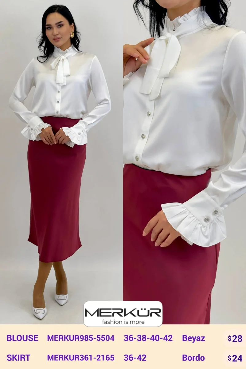 Блузка Merkur (White, модель MERKUR985-5504) оптом