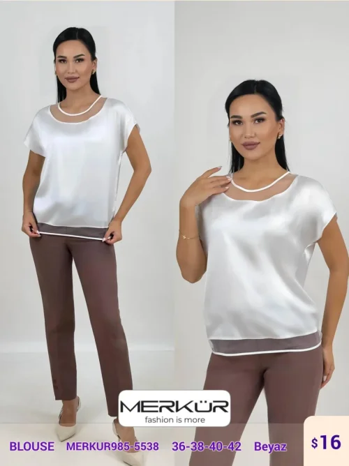 Блузка Merkur (White, модель MERKUR985-5538) оптом