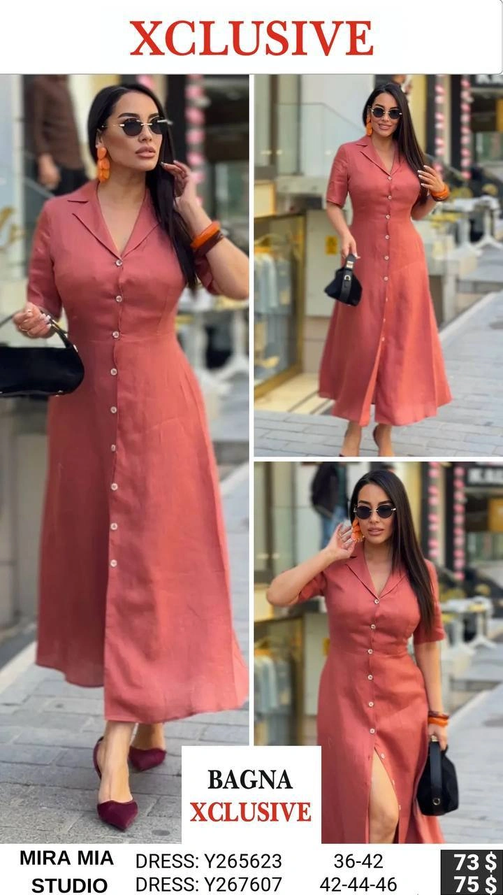 Платье, Mira&mia, Коралловый, модель Y265623, женская одежда оптом из Турции, Лалели