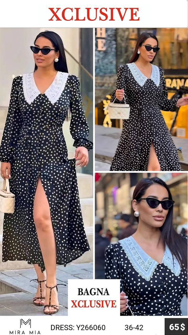 Платье, Mira&mia, Черный, модель Y266060, женская одежда оптом из Турции, Лалели
