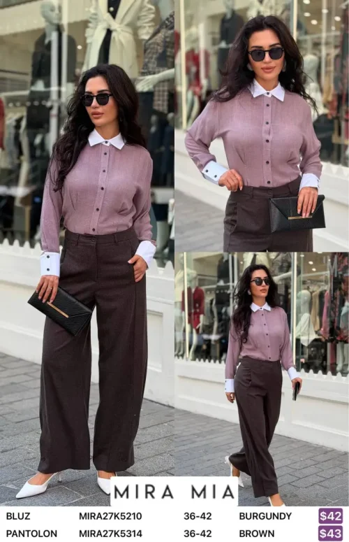 Блузка MIRA&MIA (Burgundy, модель MIRA27K5210) оптом