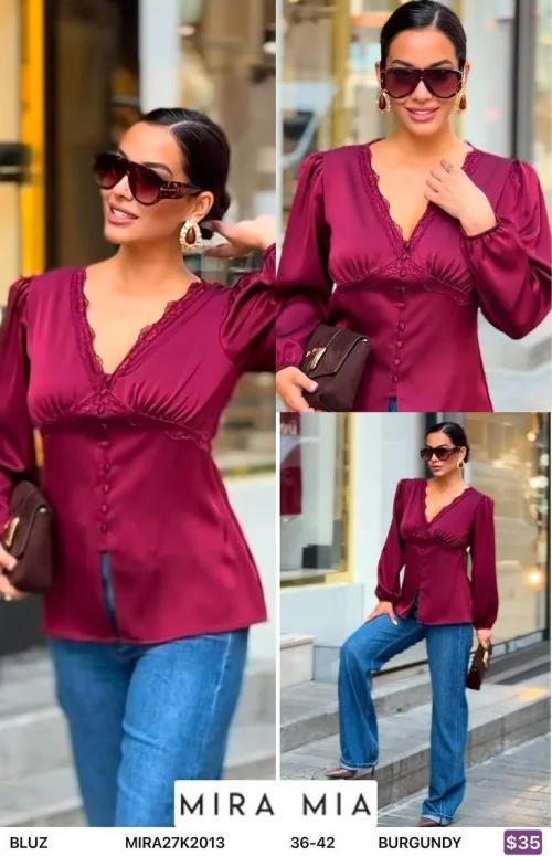 Блузка MIRA&MIA (Burgundy, модель MIRA27K2013) оптом