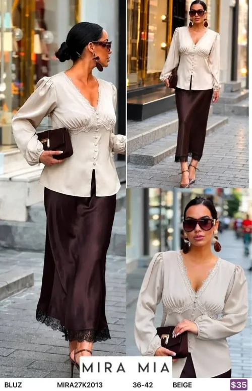 Блузка MIRA&MIA (Beige, модель MIRA27K2013) оптом