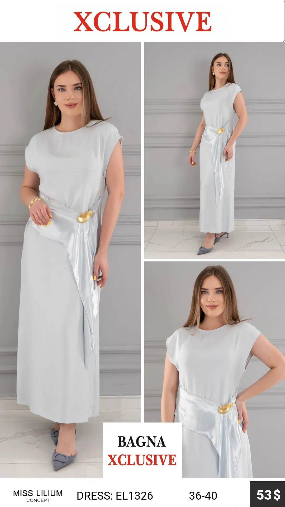 Платье, MISS LILIUM, Белый, модель EL1326, женская одежда оптом из Турции, Лалели