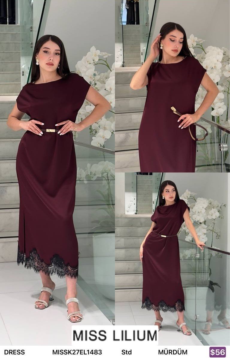 Платье MISS LILIUM (Фиолетовый, модель EL1483) оптом