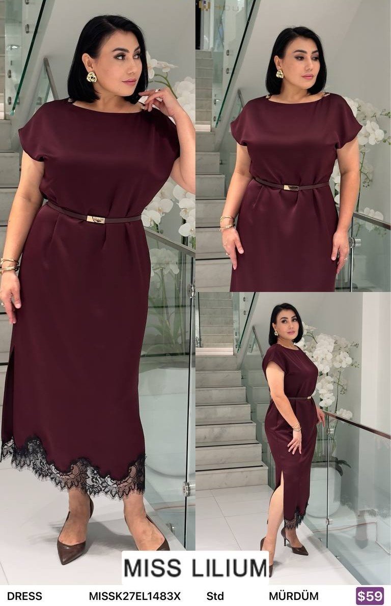 Платье MISS LILIUM (Фиолетовый, модель EL1483X) оптом
