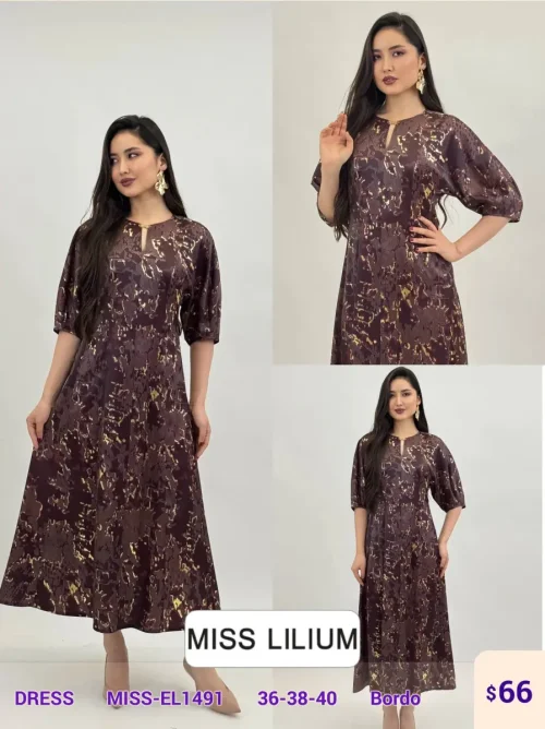 Платье MISS LILIUM (Burgundy, модель MISS-EL1491) оптом