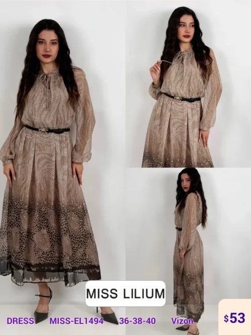Платье MISS LILIUM (Beige, модель MISS-EL1494) оптом