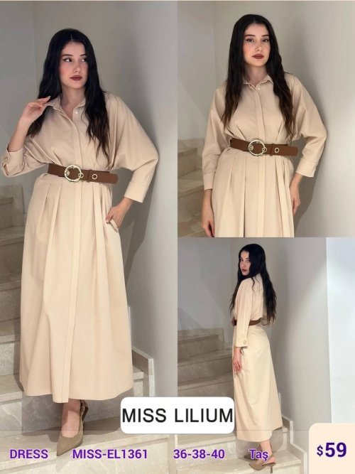 Платье MISS LILIUM (Light gray, модель MISS-EL1361) оптом