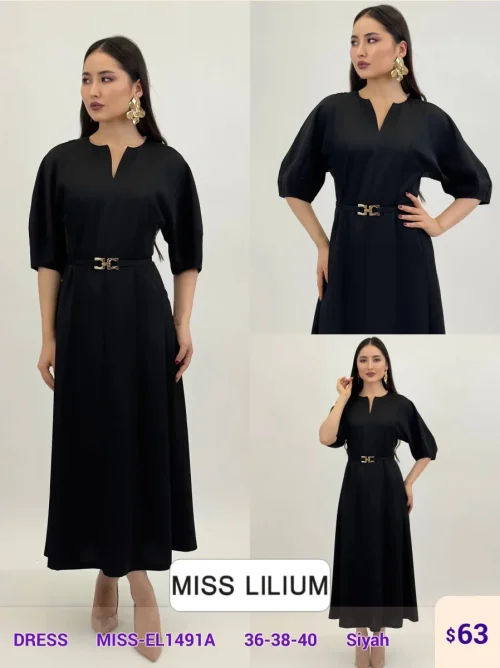 Платье MISS LILIUM (Black, модель MISS-EL1491A) оптом