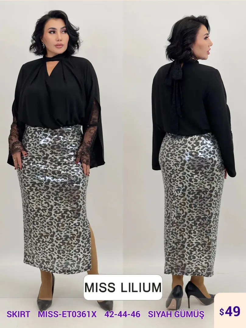 Юбка MISS LILIUM (Black, модель MISS-ET0361X) оптом