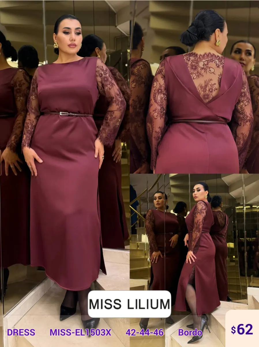 Платье MISS LILIUM (Burgundy, модель MISS-EL1503X) оптом